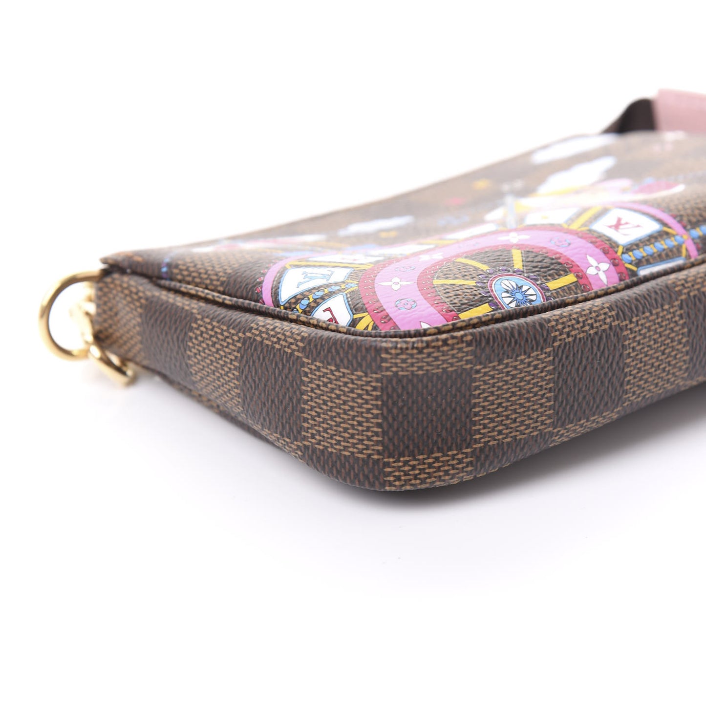 Damier Ebene 2020 Christmas Animation Big Wheel Mini Pochette Accessories Rose Ballerine