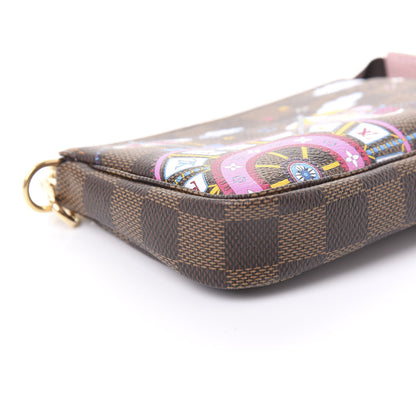 Louis Vuitton Damier Ebene 2020 Christmas Animation Big Wheel Mini Pochette Accessories Rose Ballerine 6 of 11