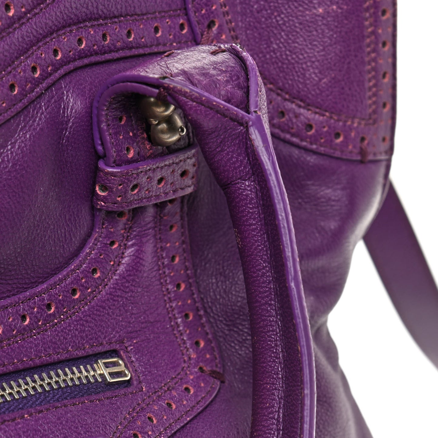 Agneau Classic Silver Hardware Riva Velo Purple