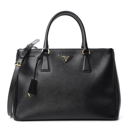 Prada Saffiano Medium Galleria Double Zip Tote Black 1 of 14