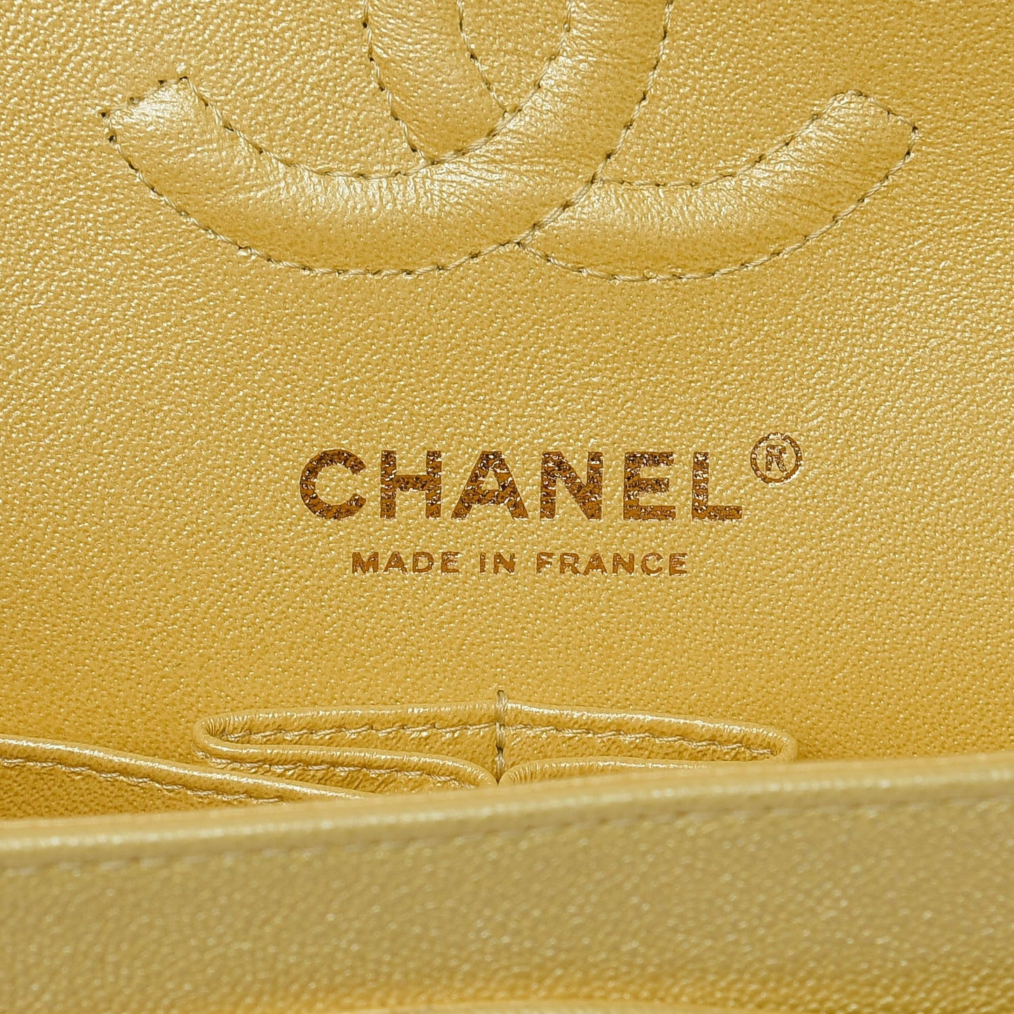 Iridescent Caviar Quilted Small Double Flap Yellow
