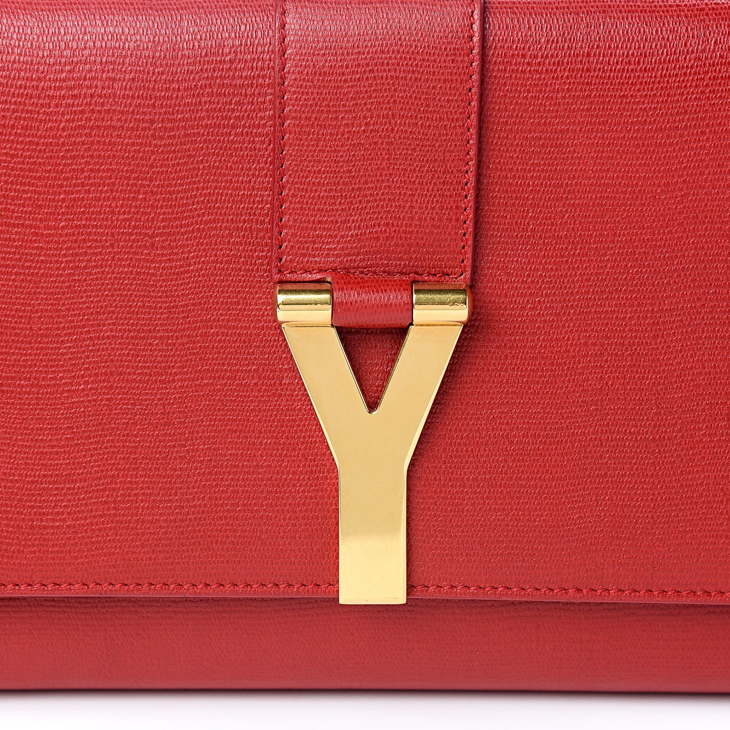 Calfskin Classic Y Ligne Clutch Red