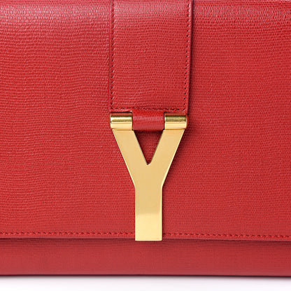 Saint Laurent Calfskin Classic Y Ligne Clutch Red 9 of 9