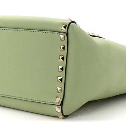 Valentino Garavani Vitello Rockstud Double Handle Tote Green Tea Sorbet 9 of 10