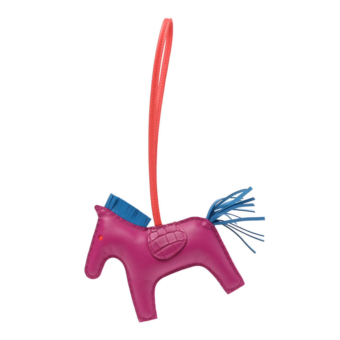 Milo Lambskin Matte Alligator Touch Grigri Rodeo Horse Bag Charm MM Rose Pourpre Blue Zanzibar