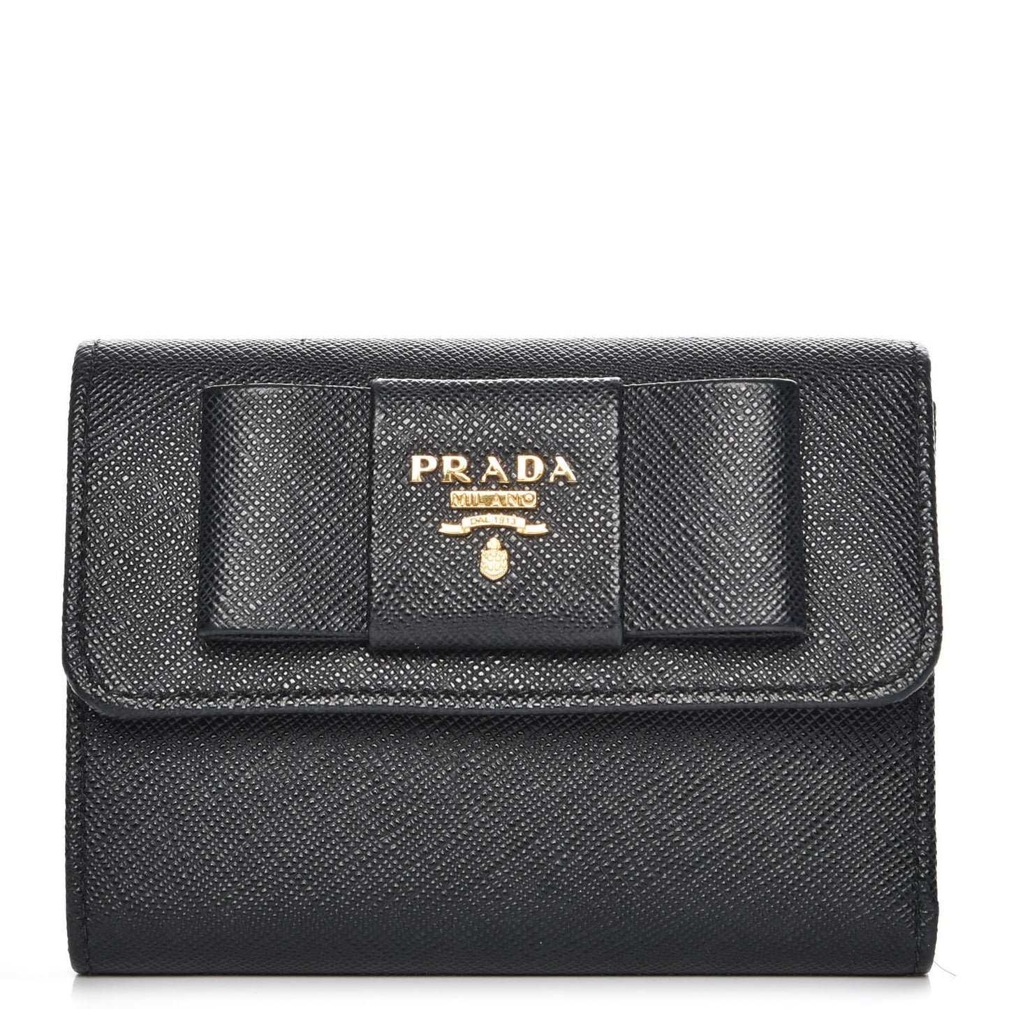 Saffiano Small Fiocco Bow Wallet Nero Black