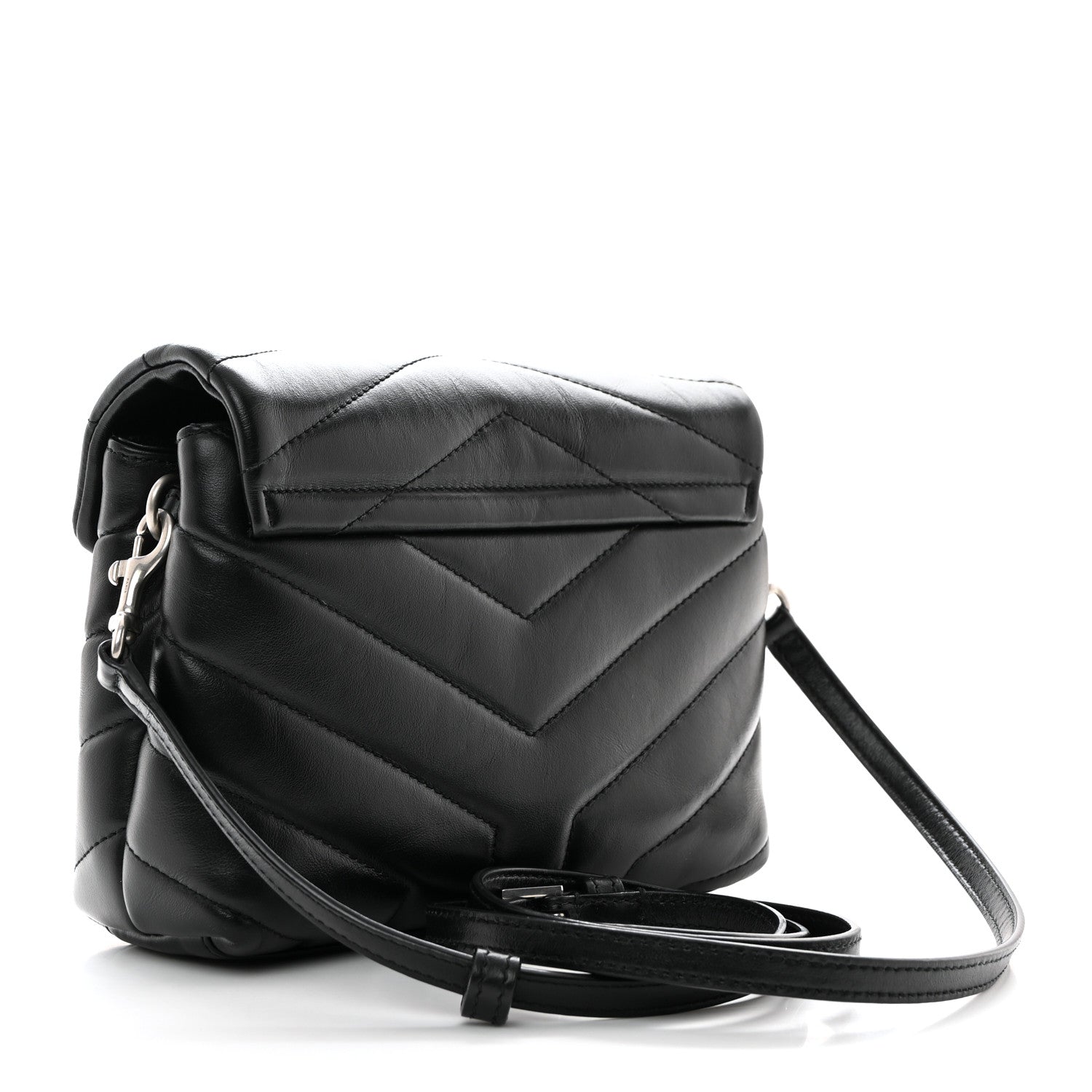 Saint Laurent Calfskin Y Quilted Monogram Toy Loulou Crossbody Bag Black 3 of 11