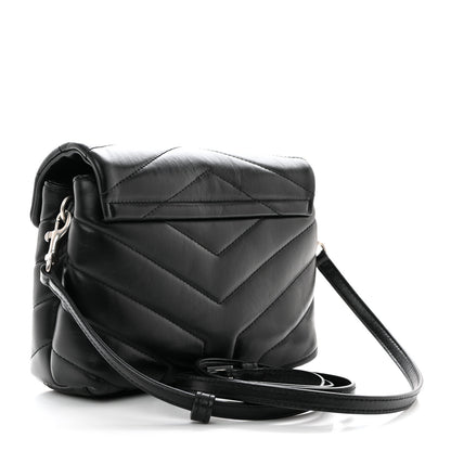 Saint Laurent Calfskin Y Quilted Monogram Toy Loulou Crossbody Bag Black 3 of 11