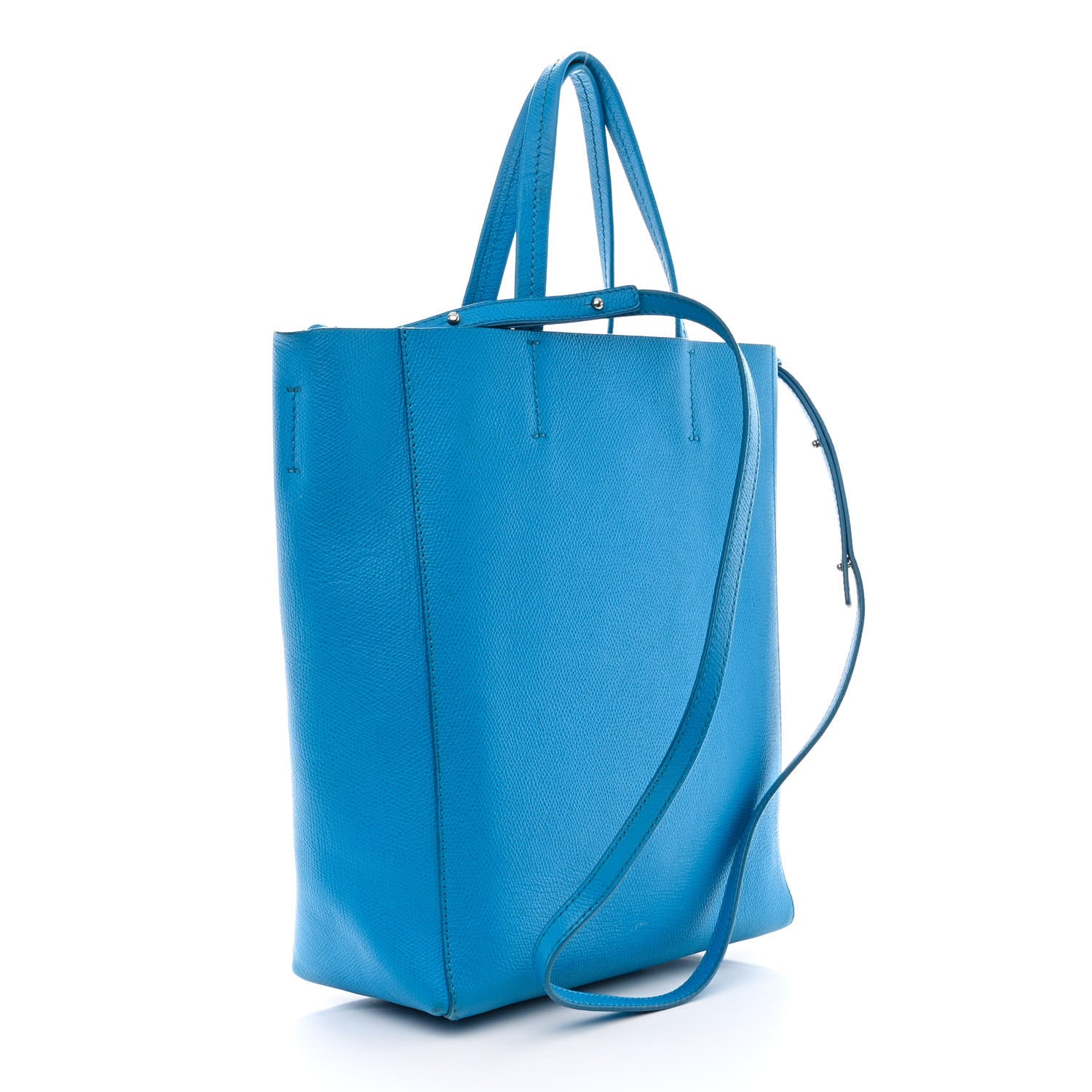 Celine Grained Calfskin Small Vertical Cabas Turquoise 3 of 11