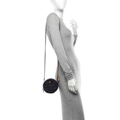 Chanel Tweed Quilted Round Clutch With Chain Multicolor 2 of 12