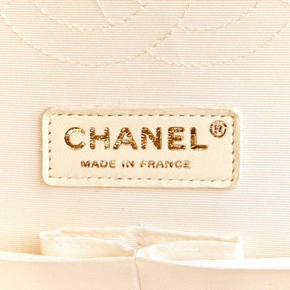 Chanel Denim Floral Printed Medium Double Flap Beige 6 of 10