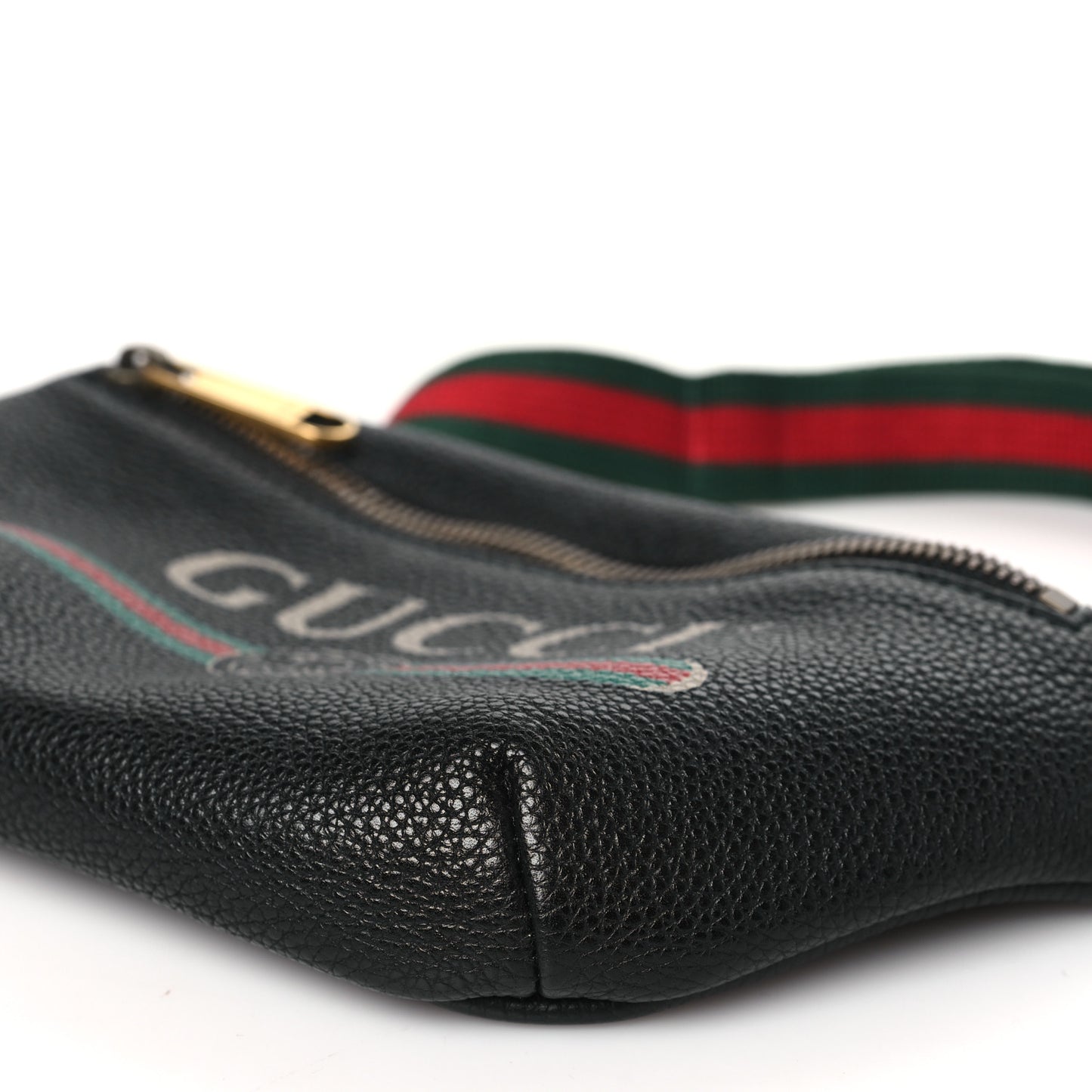 Grained Calfskin Small Logo Belt Bag Black