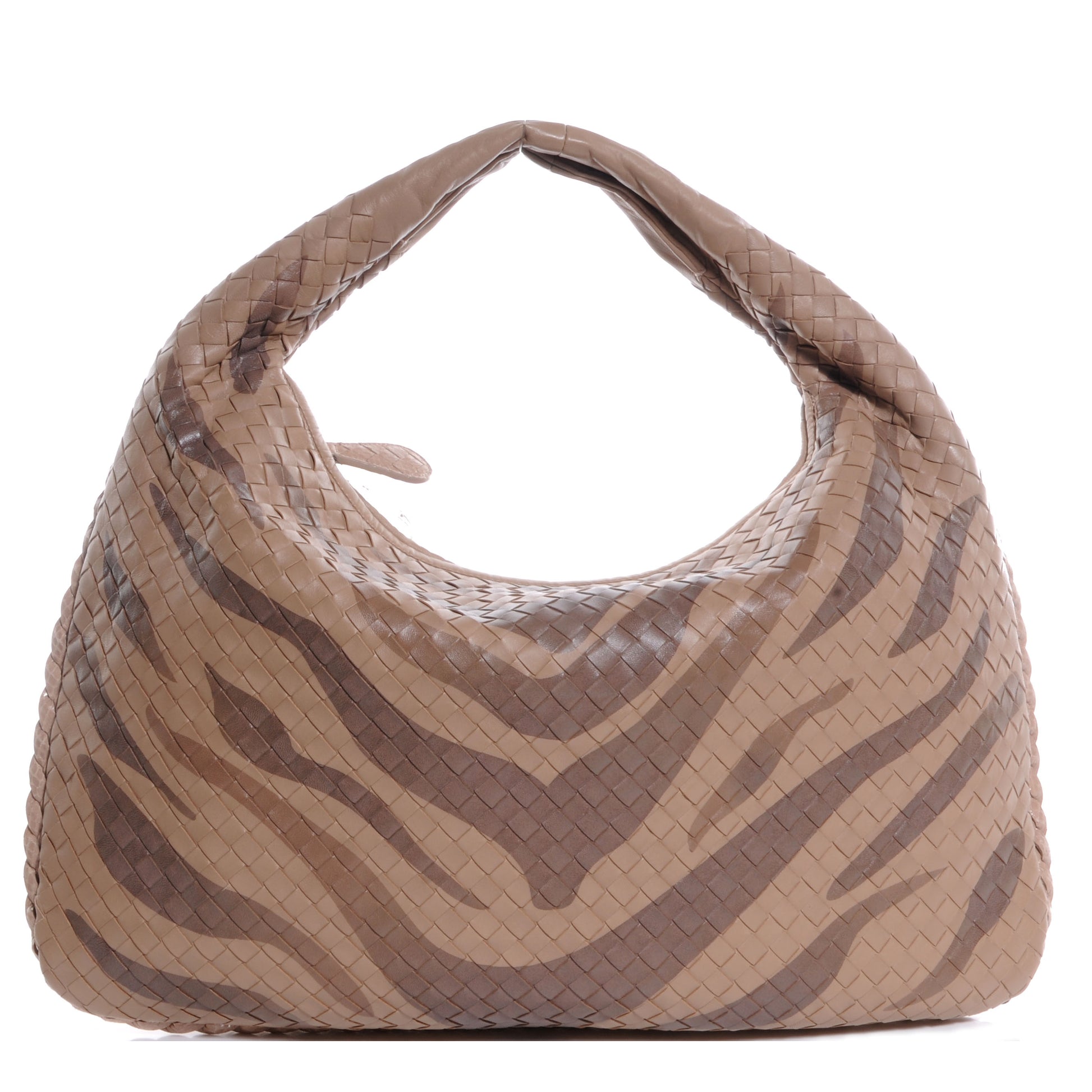 Bottega Veneta Nappa Snakeskin Intrecciato Large Veneta Tiger Print Hobo Maple 1 of 8