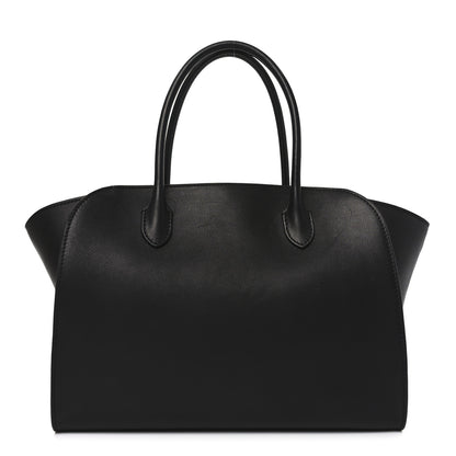 The Row Polished Saddle Calfskin Marlo 12 Tote Bag Black 1 of 9