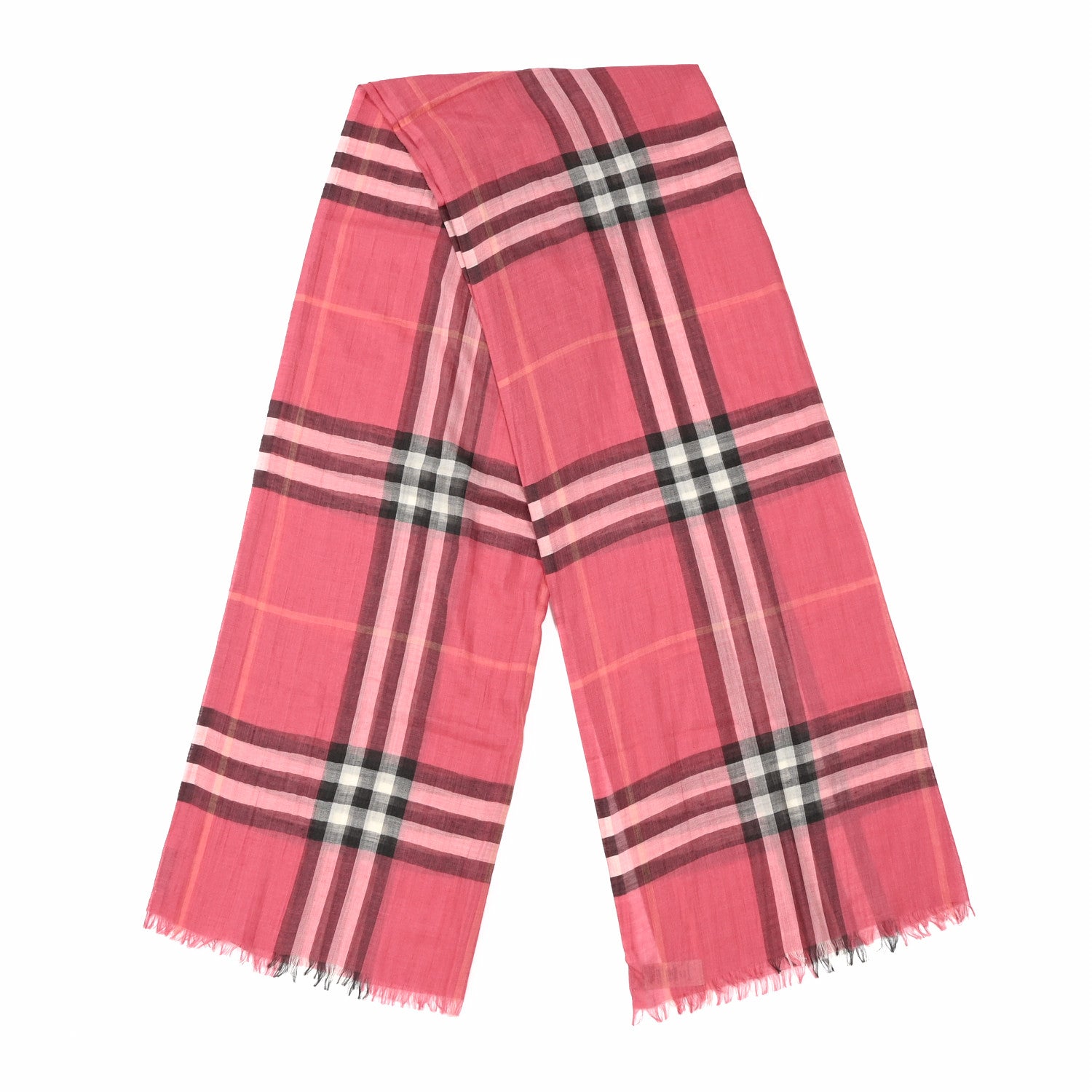 Burberry Wool Silk House Check Lightweight Scarf Rose 2 of 5