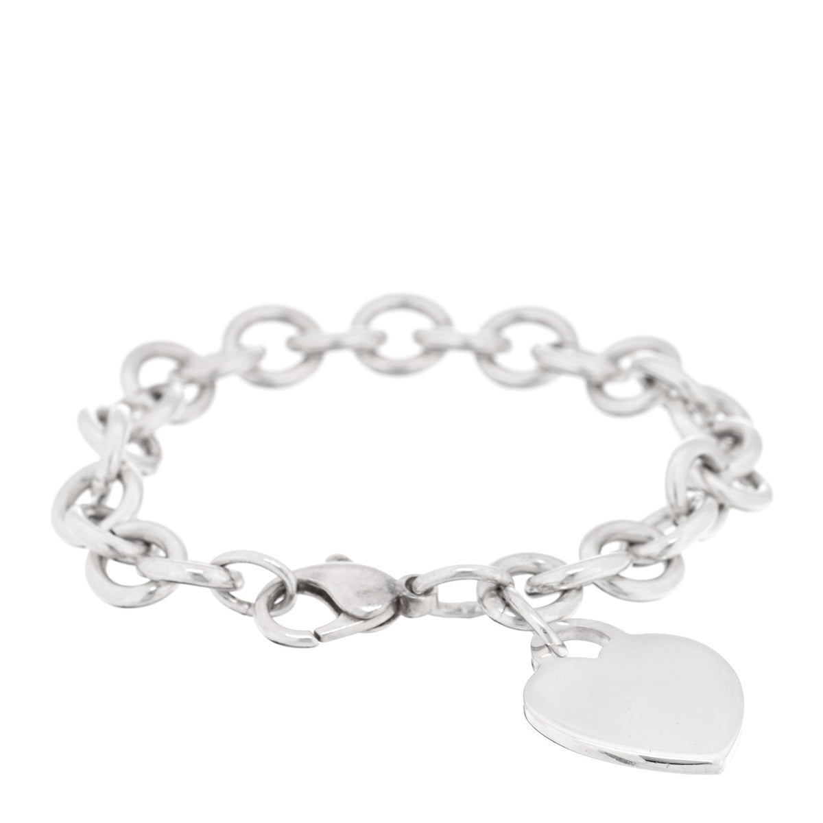Tiffany Sterling Silver Heart Tag Charm Bracelet 1 of 3
