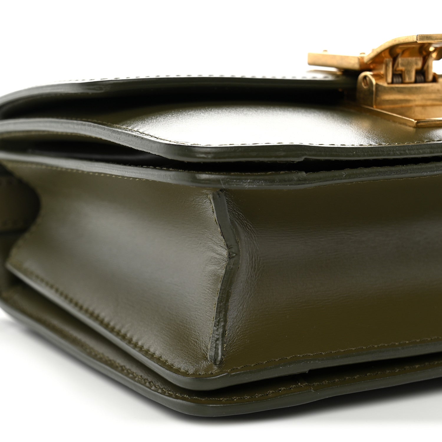 Celine Box Calfskin Small Classic Box Flap Bag Army Green 8 of 10