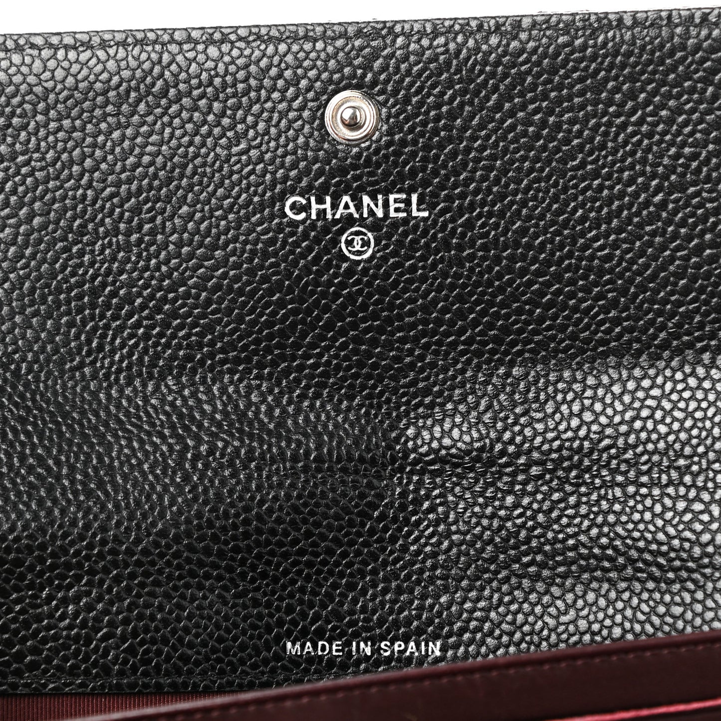 Caviar Quilted Large Gusset Flap Wallet Black