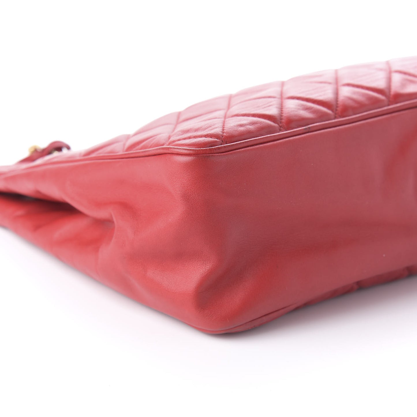 Lambskin Quilted Tote Red