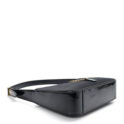 Saint Laurent Silk Satin Calfskin Le 5 A 7 Hobo Black 4 of 9