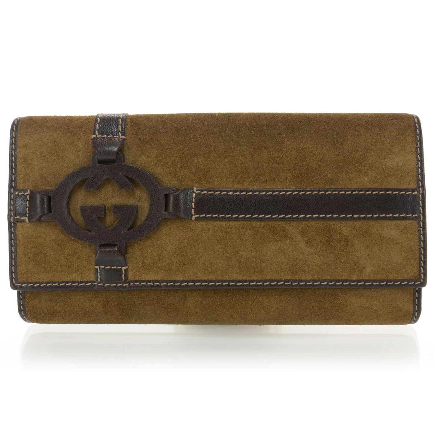 Suede Royal Continental Wallet Brown