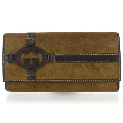 Gucci Suede Royal Continental Wallet Brown 1 of 7