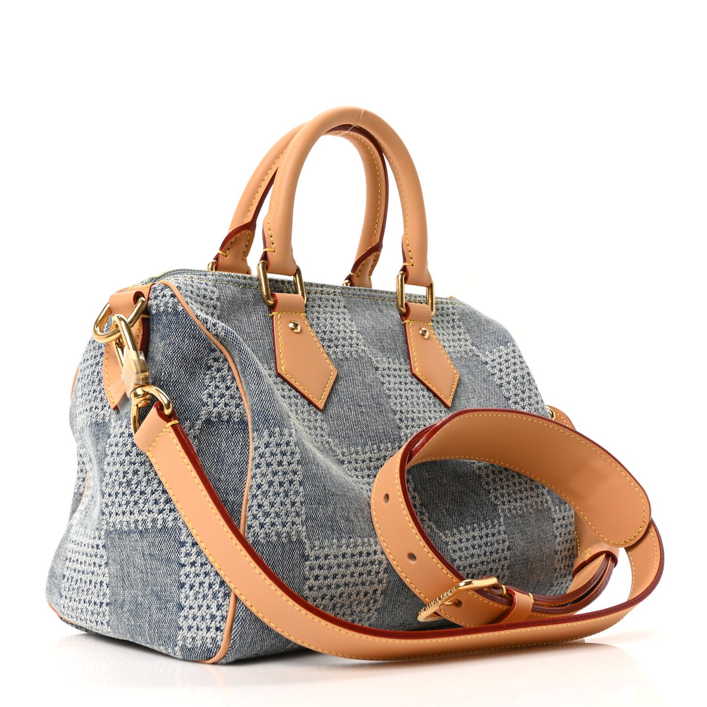 Damier Denim 3D Speedy Bandouliere 25 Bleu