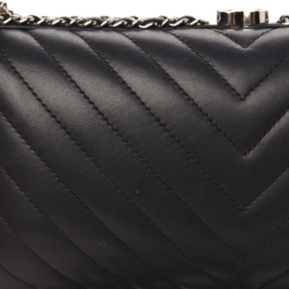 Chanel Lambskin Chevron Quilted Chain Around Clutch Black 10 of 10