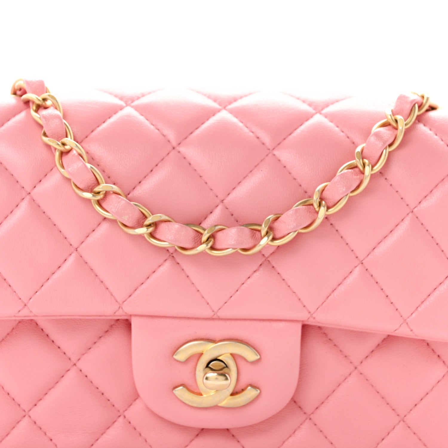 Chanel Lambskin Quilted Mini Rectangular Flap Pink 7 of 11