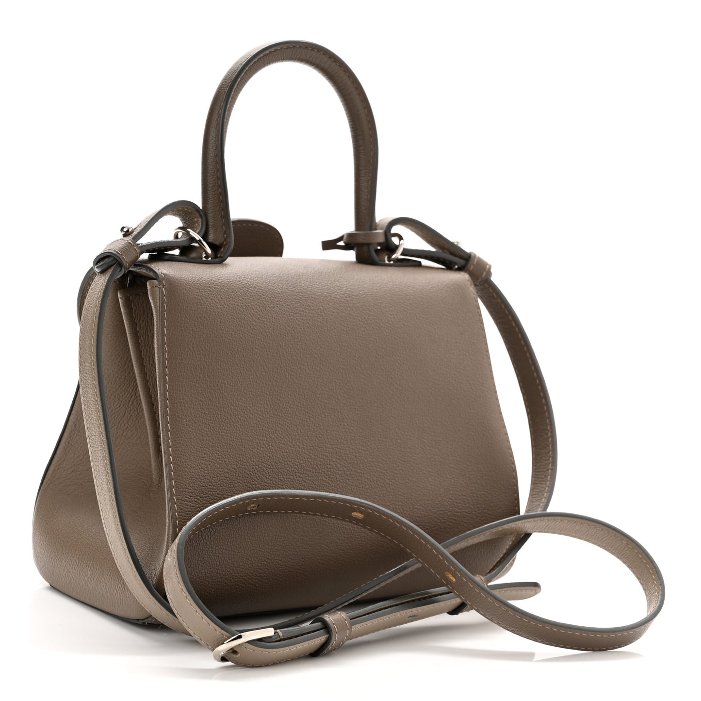 Grained Calfskin Mini Brillant Satchel Camaieux Tourterelle