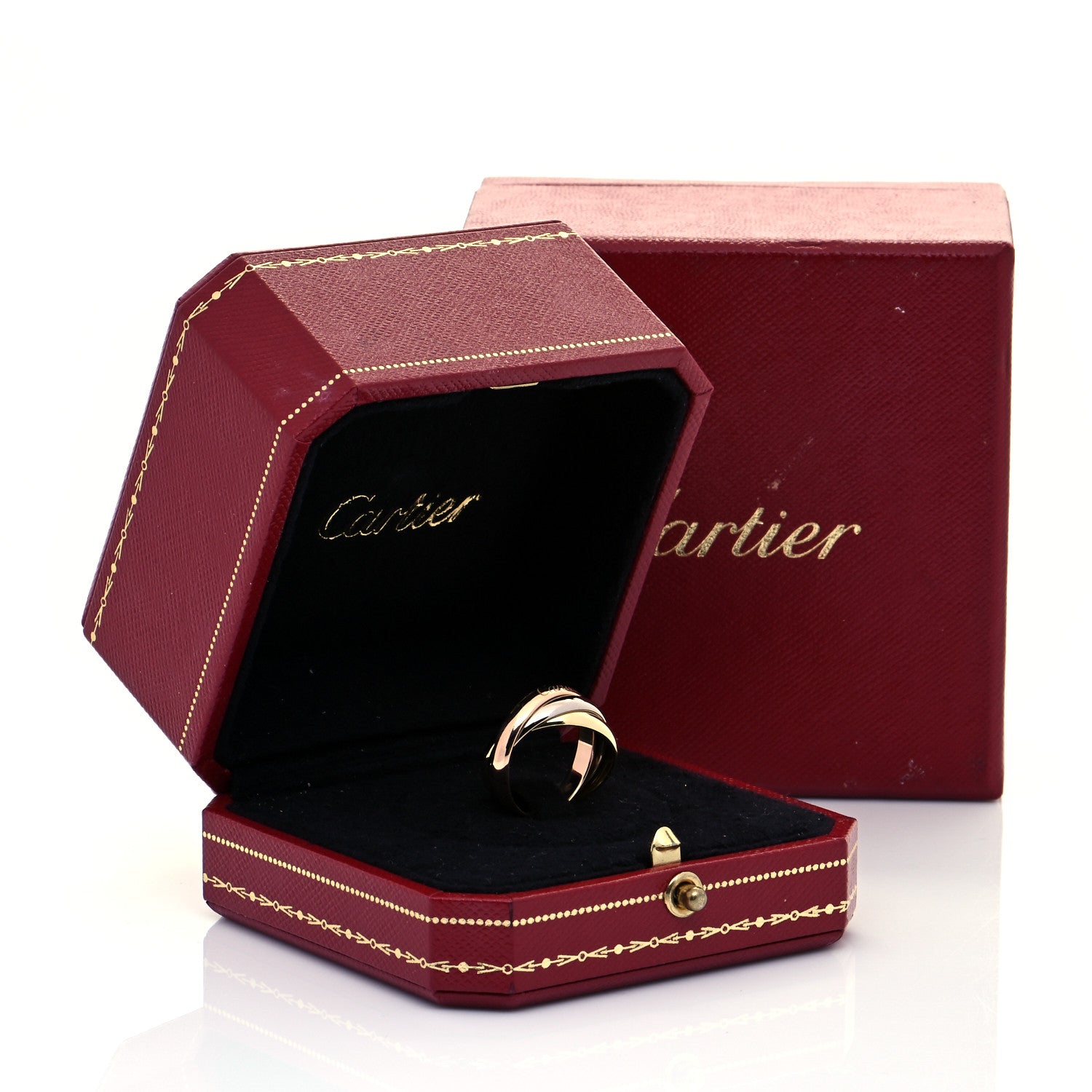 Cartier 18K Pink Yellow White Gold Trinity Ring 52 6 6 of 6