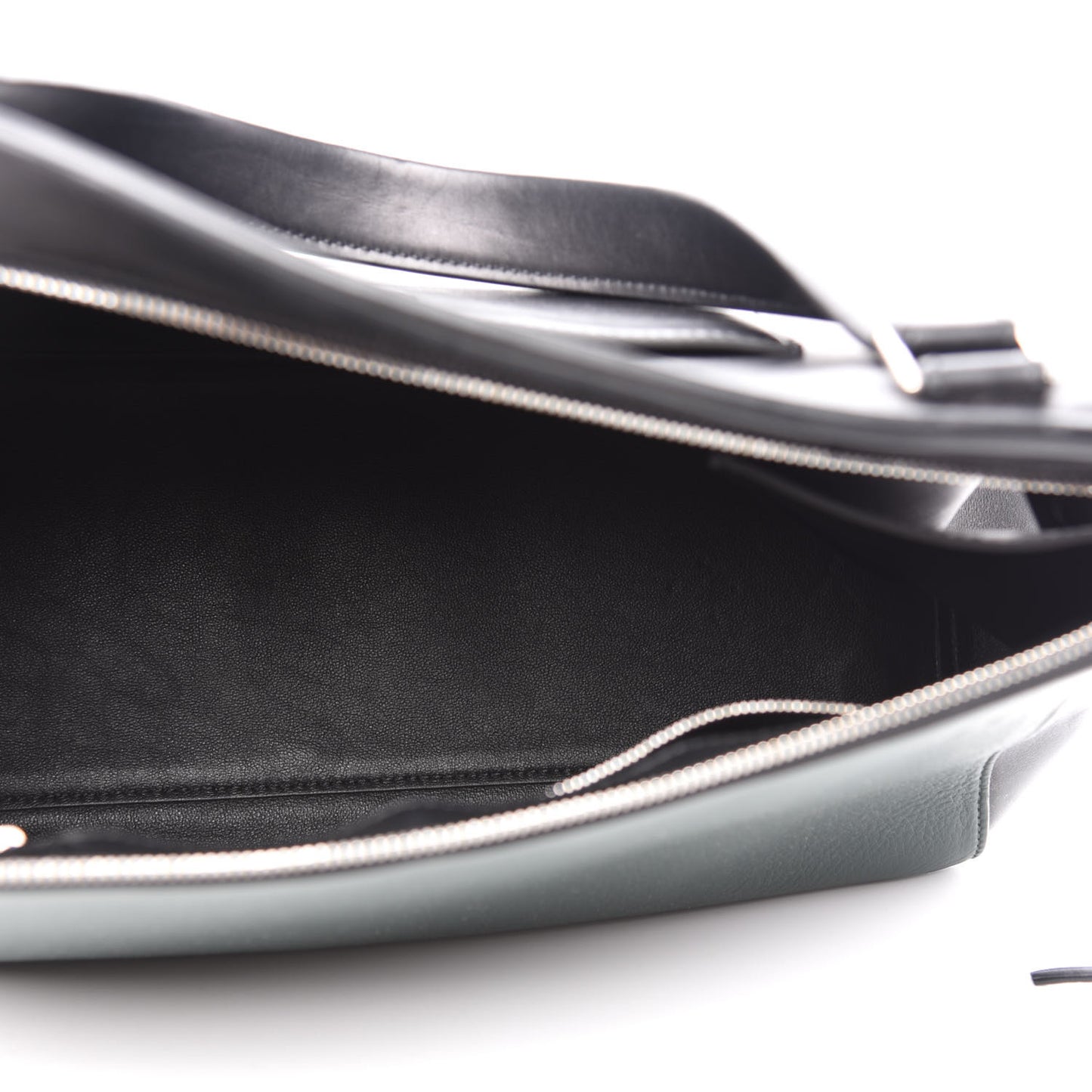 Supple Calfskin Medium Bi-Color Edge Shoulder Bag Emerald