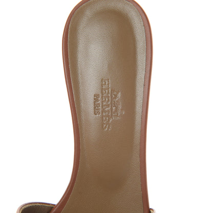 Hermes Calfskin Oasis Sandals 37 Gold 7 of 8