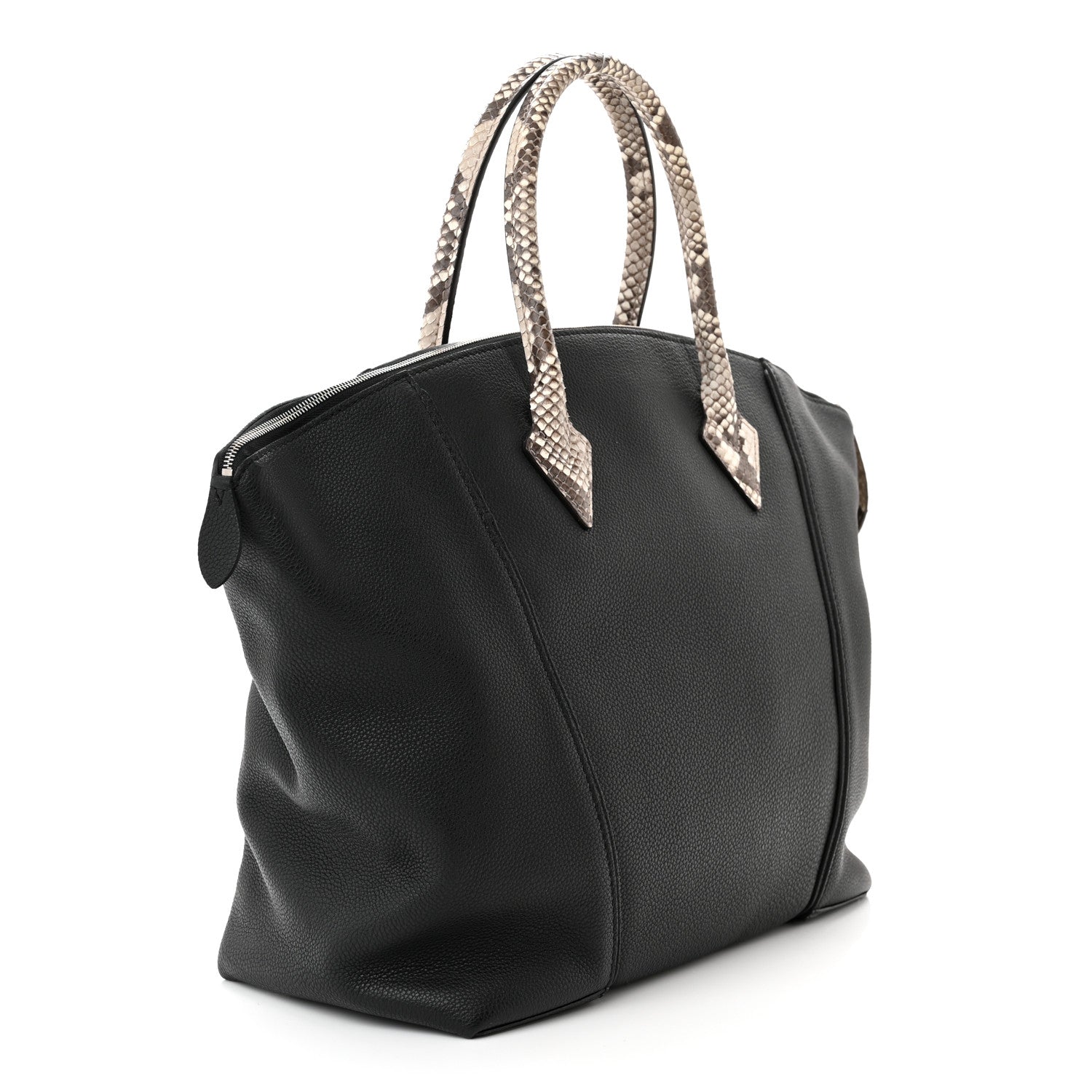 Louis Vuitton Veau Cachemire Snakeskin Soft Lockit MM Black 3 of 9