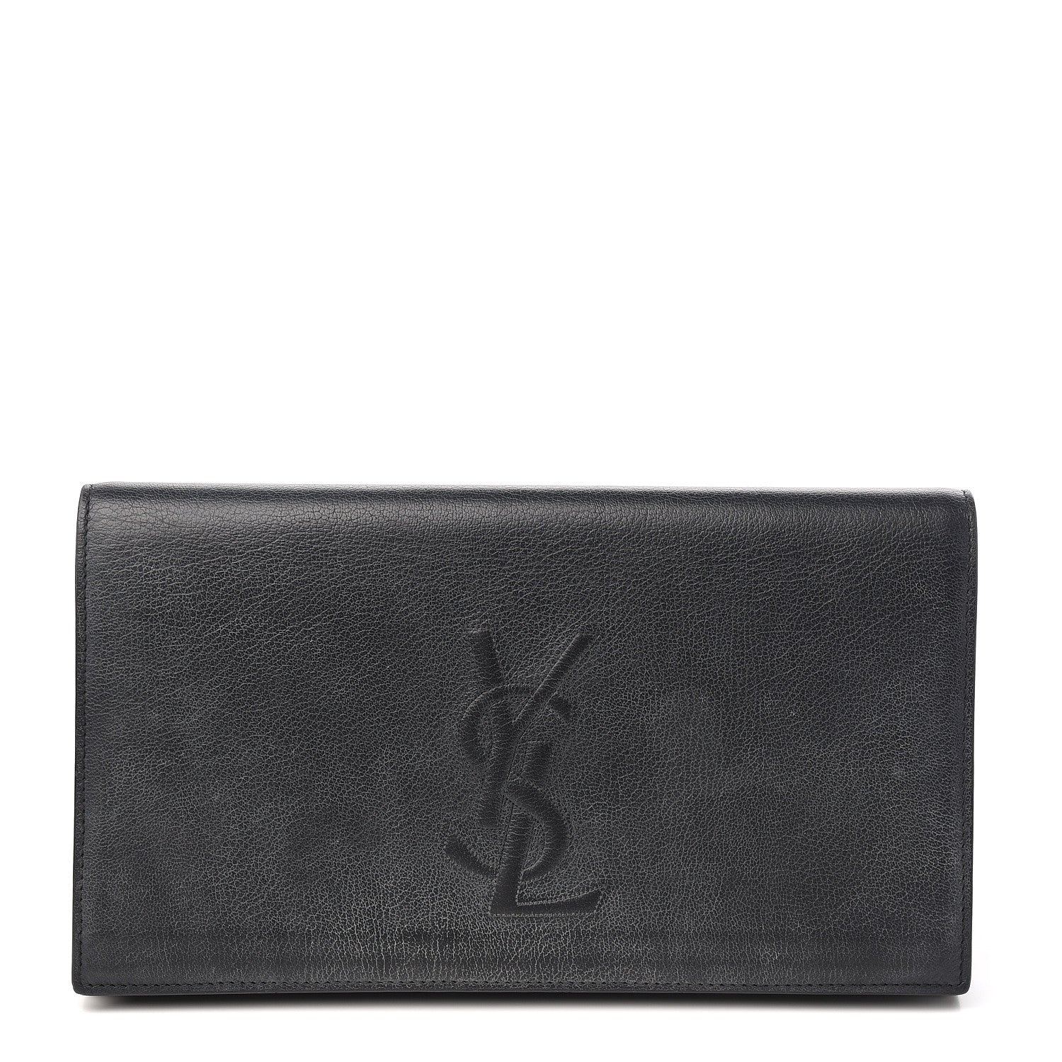 Saint Laurent Calfskin Monogram Large Belle De Jour Clutch Black 1 of 8