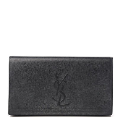Saint Laurent Calfskin Monogram Large Belle De Jour Clutch Black 1 of 8