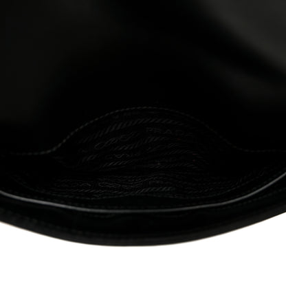 Prada Spazzolato Cleo Flap Shoulder Bag Black 5 of 11