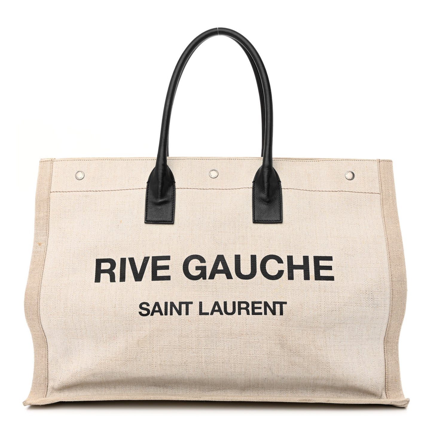 Linen Calfskin Rive Gauche Tote Optic White