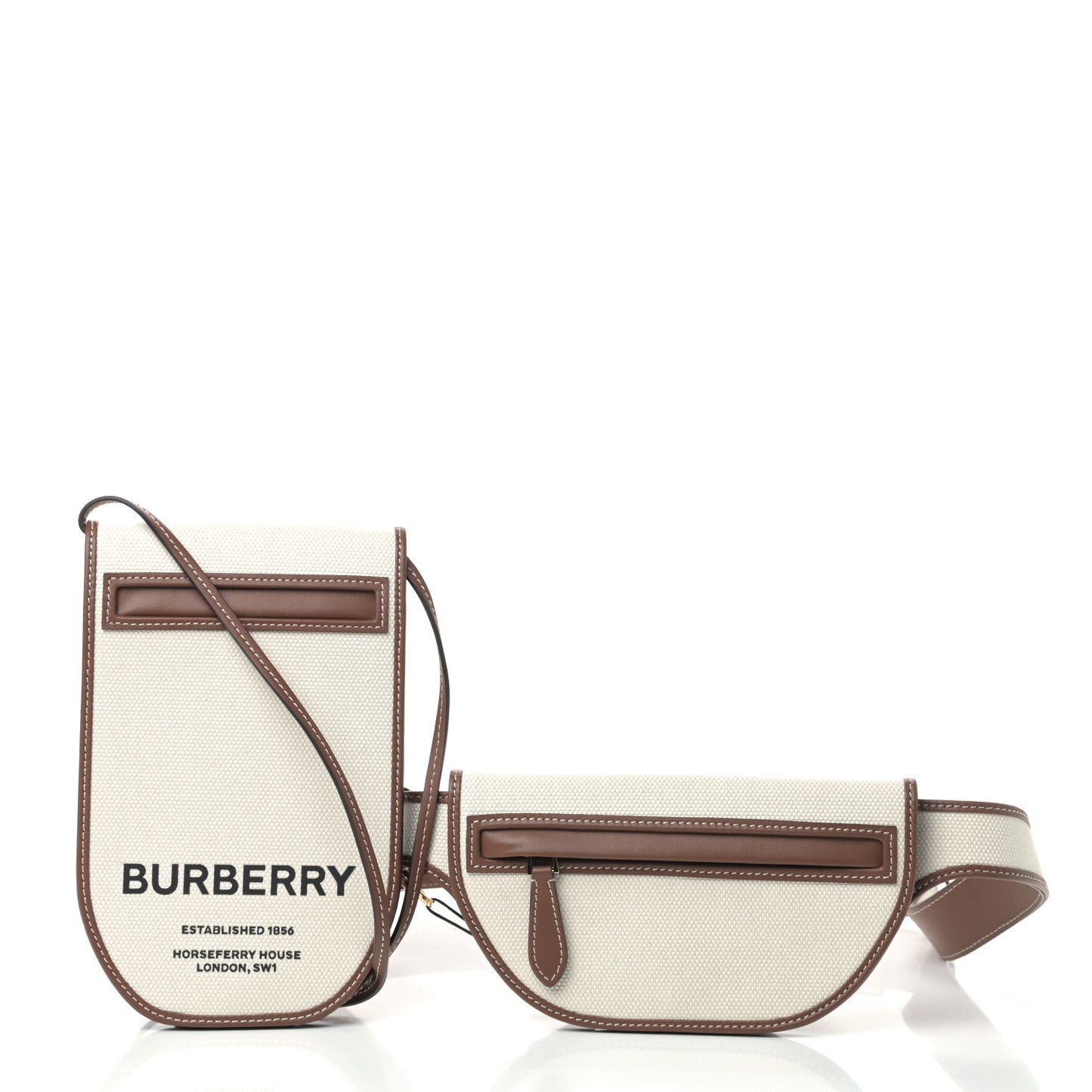 Canvas Smooth Calfskin Olympia Belt Bag Natural