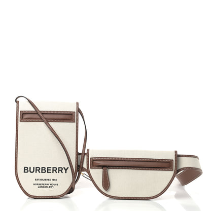 Burberry Canvas Smooth Calfskin Olympia Belt Bag Natural 2 of 14