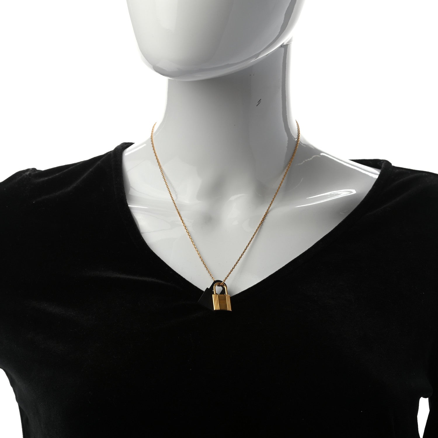 Hermes Swift Small O'Kelly Pendant Necklace Black 2 of 7