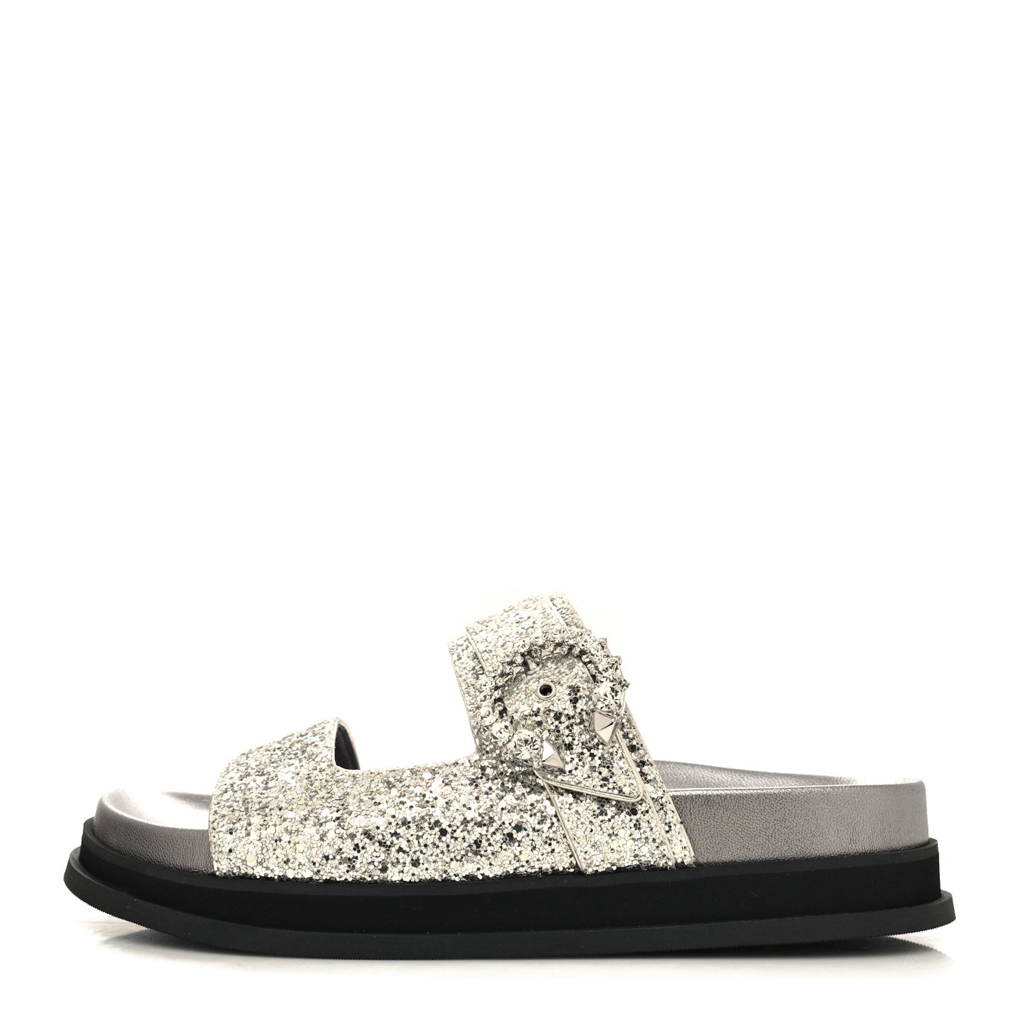 Glitter Crystal Embellished Marga Slide Sandals 38.5 Gold