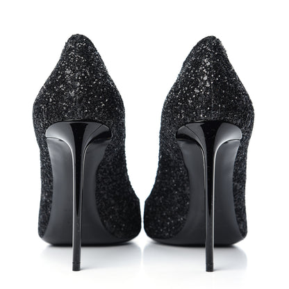 Saint Laurent Glitter Zoe 105 Pumps 38.5 Black 7 of 9