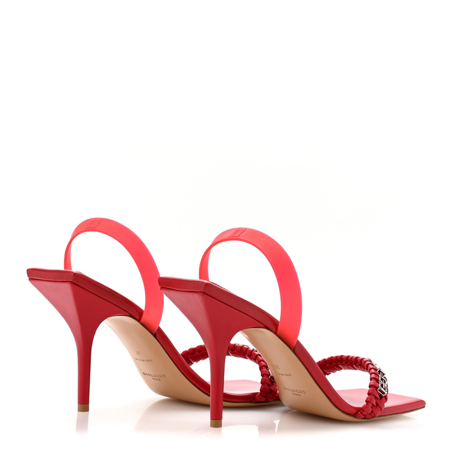Givenchy Nappa Polyurethane G Woven Slingback 90mm Sandals 41 Dark Red 5 of 9