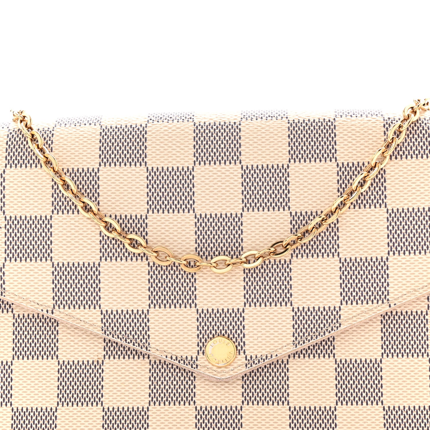 Louis Vuitton Damier Azur Pochette Felicie Chain Wallet Rose Ballerine 10 of 13
