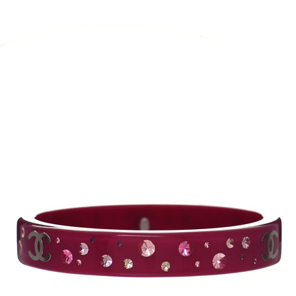 Chanel Resin Crystal CC Bangle Pink 3 of 4