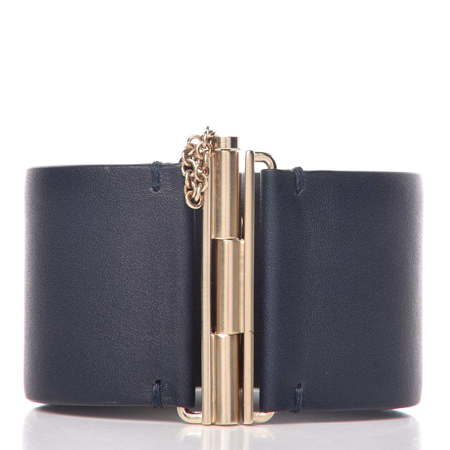 Chanel Calfskin CC Wide Cuff Navy 3 of 7