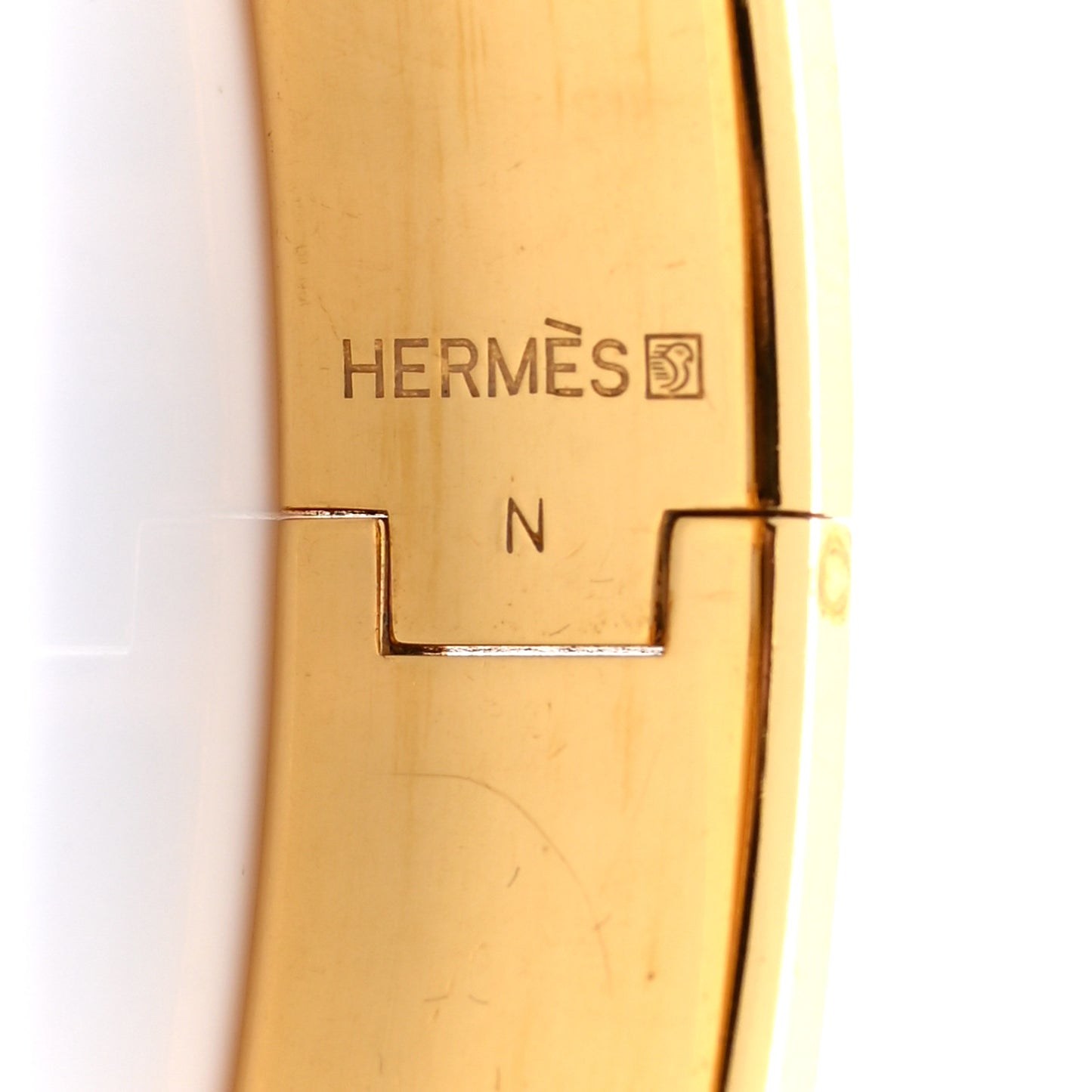 Enamel Narrow Clic Clac H Bracelet PM White