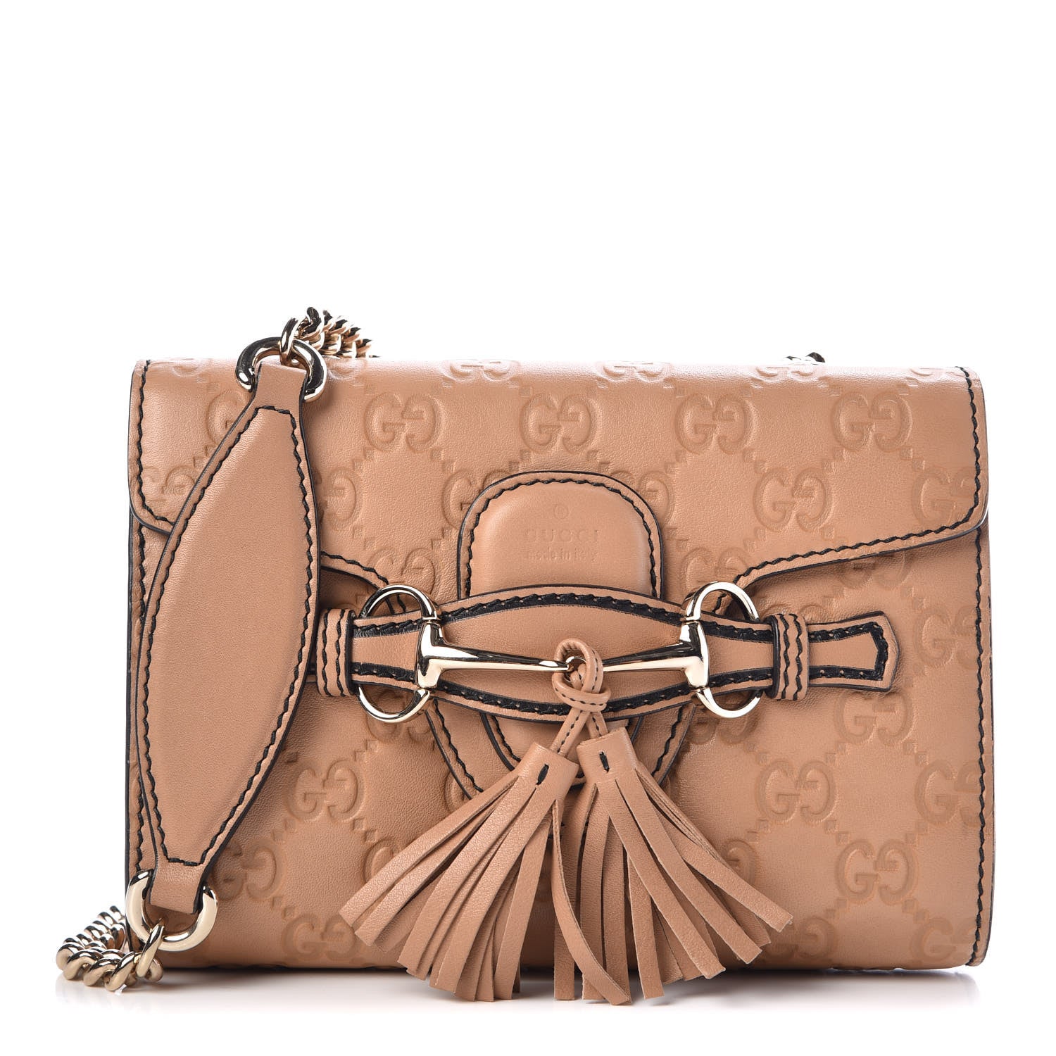 Gucci Guccissima Mini Emily Chain Shoulder Bag Camelia 1 of 11