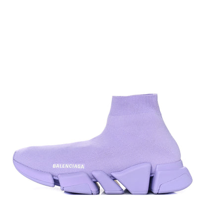 Balenciaga Technical 3D Recycled Knit Womens Speed 2.0 Sneakers 41 Monocolor Lilla 1 of 7